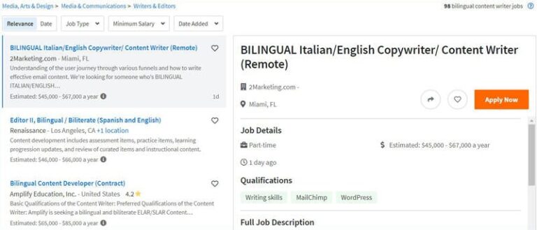 bilingual proofreading jobs online