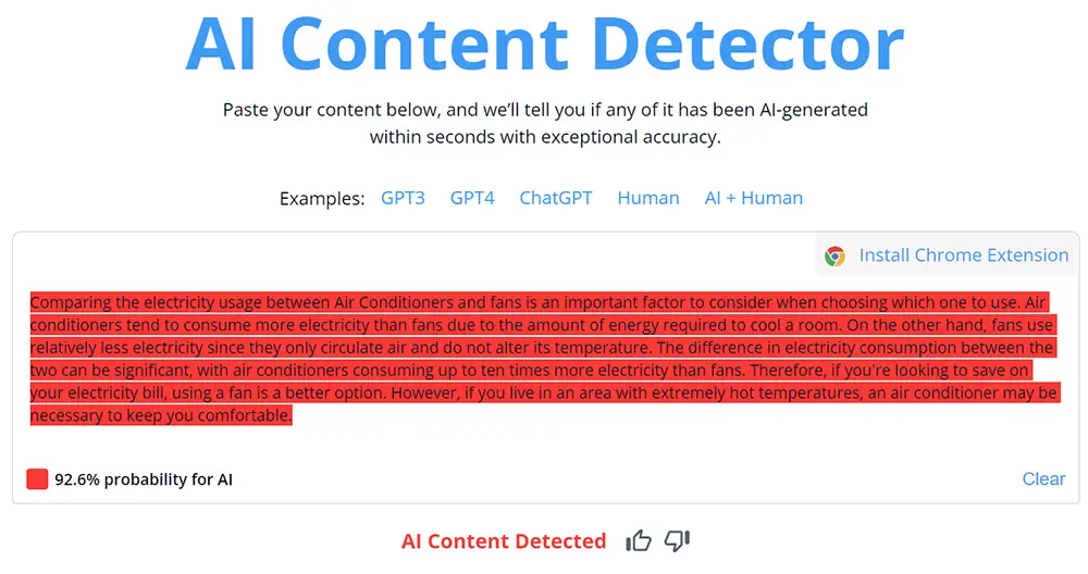 Content Written by Longshot AI flagged as AI Written