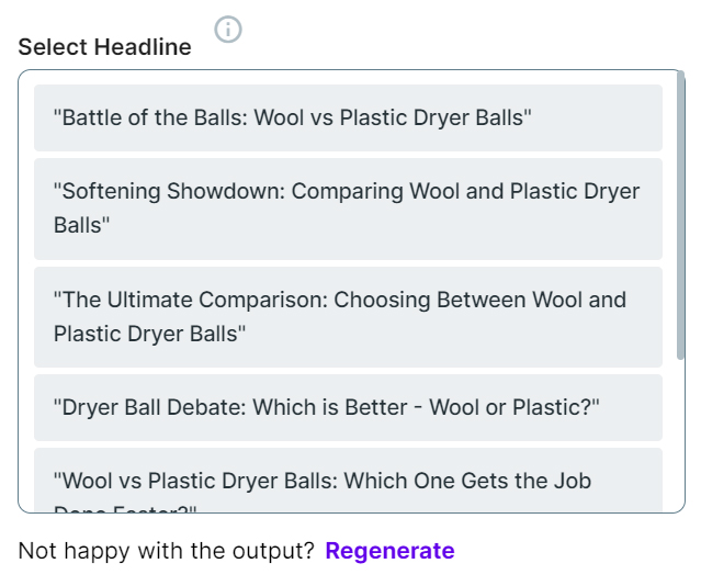 Longshot AI Credits used to generate headlines